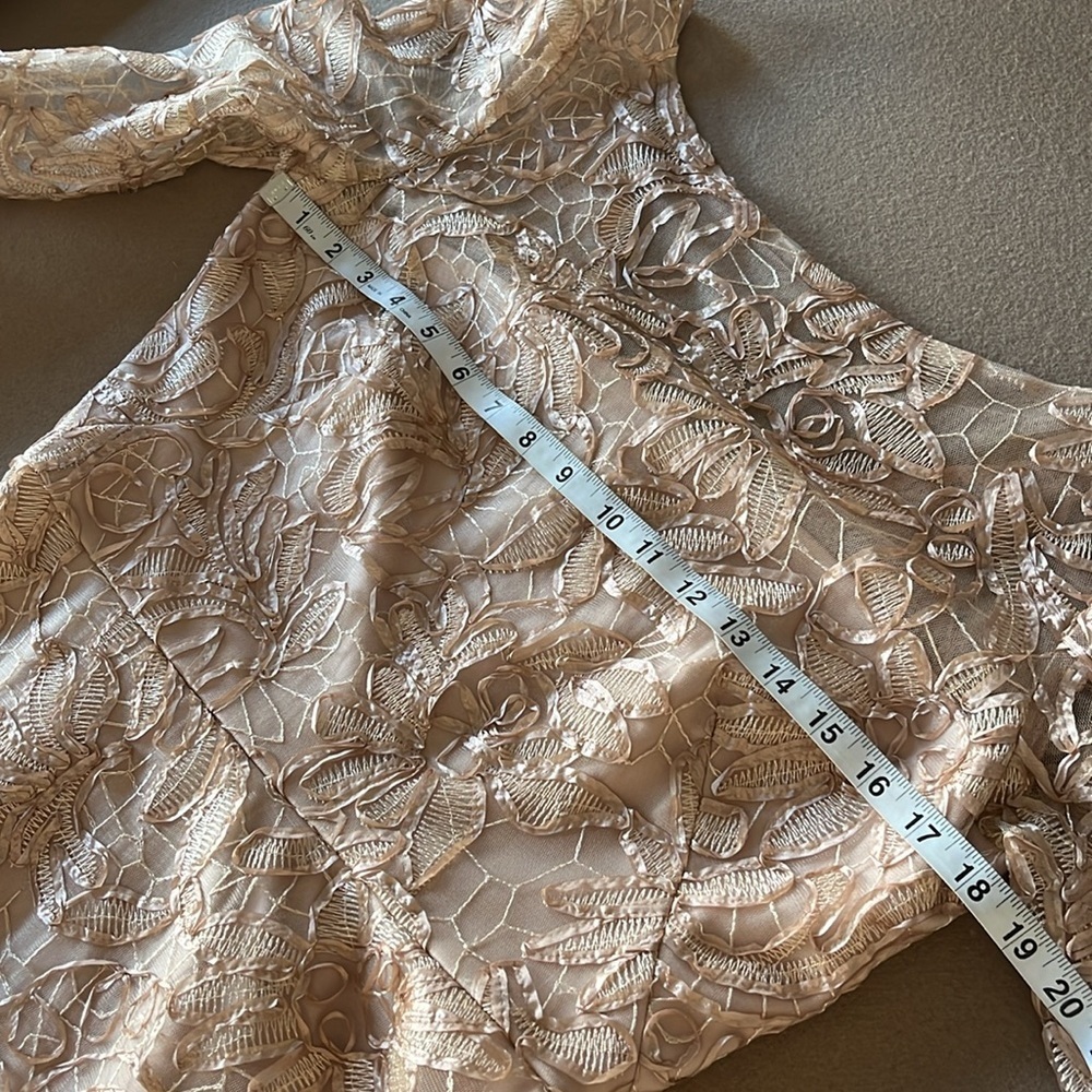 JS Collection Elegant Rose Gold Lace Long Sleeve Dress - 10 - Picture 5 of 12